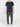 Organic Cotton Crew Neck Garment Dyed T-shirt Navy Blue | E
