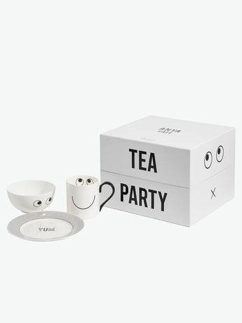 Anya Hindmarch Breakfast Set Eyes in White Bone China