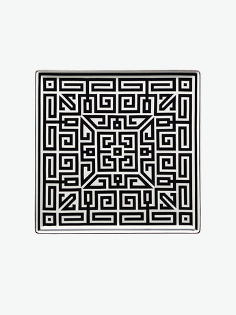 Ginori 1735 Vide Poche Squared Plate Labirinto Nero