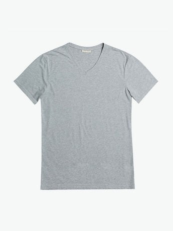 Organic Cotton V-neck T-shirt Melange Grey | A