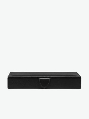 Smythson Panama Cufflink Box in Black