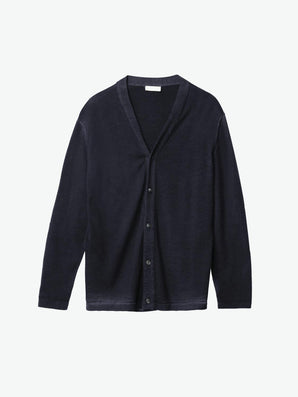 Virgin Wool Cardigan Navy Blue | A