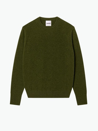Aspesi Super Geelong Wool Crew Neck Sweater Military