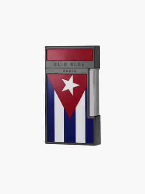 Elie Bleu Diamond JetFlame Cuban Flag Pocket Lighter